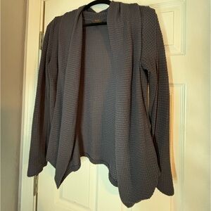 Grey waffle knit cardigan